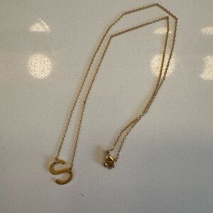 Gold Initial S Necklace